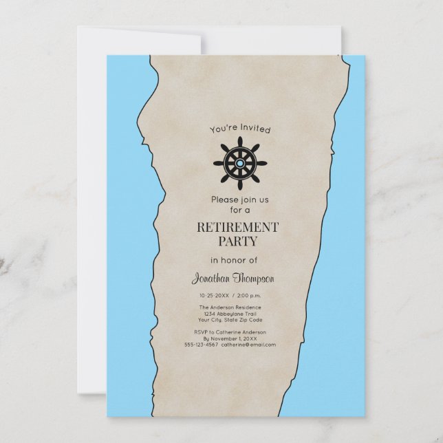 Invitación Retirement Party Nautical Custom Invitation (Anverso)