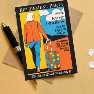 Invitación Retirement Party Simple Minimalist Retro