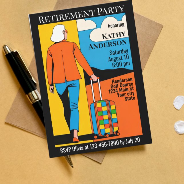 Invitación Retirement Party Simple Minimalist Retro (Subido por el creador)