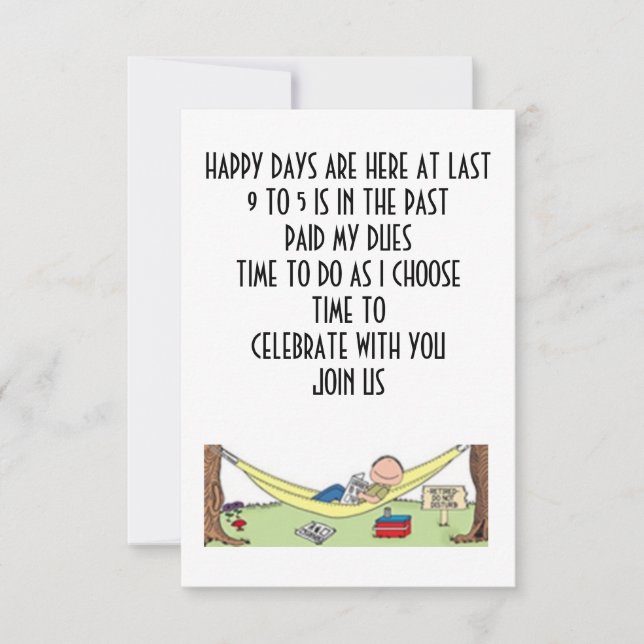 INVITACIÓN RETIREMENT SIGNIFICA CELEBRAR CON USTED-INVITATION (Anverso)