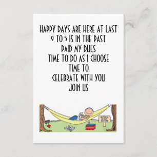 INVITACIÓN RETIREMENT SIGNIFICA CELEBRAR CON USTED-INVITATION