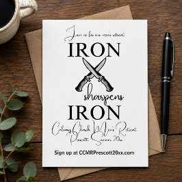 Invitación Retiro de hombres cristianos Simple Iron afila Iro