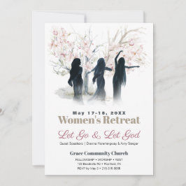 Invitación Retiro de iglesia de acuarelas de mujeres bailarin