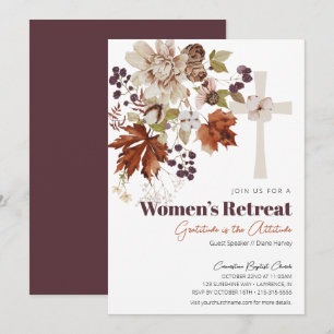 Invitación Retiro de iglesia de mujeres florales en otoño rús