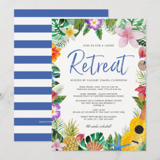 Invitación Retiro de las damas de color tropical luau