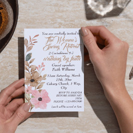 Invitación Retiro de primavera para mujeres flores rosadas Bo