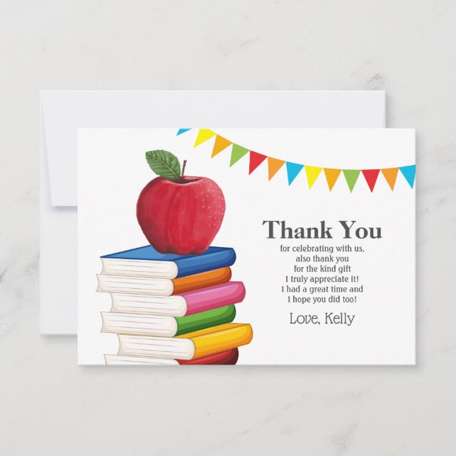 Invitación retiro de profesores, Apple, gracias profesor (Anverso)