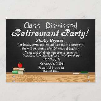 Invitación Retiro despedido clase del profesor de la pizarra