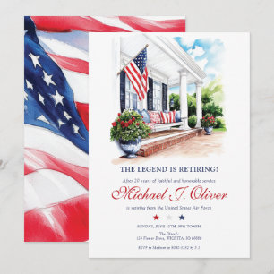 Invitación Retiro Militar Patriótico de EE. UU. en Pórtico de