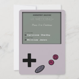 Invitación retra de la boda del videojugador del