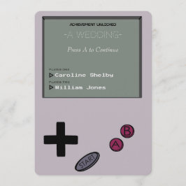 Invitación retra de la boda del videojugador del