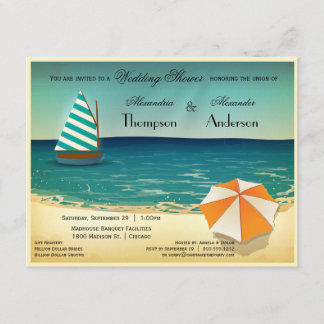 Invitación retra de la ducha de la boda de la