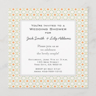 Invitación retra de la ducha de la boda - naranja