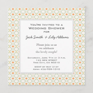 Invitación retra de la ducha de la boda - naranja