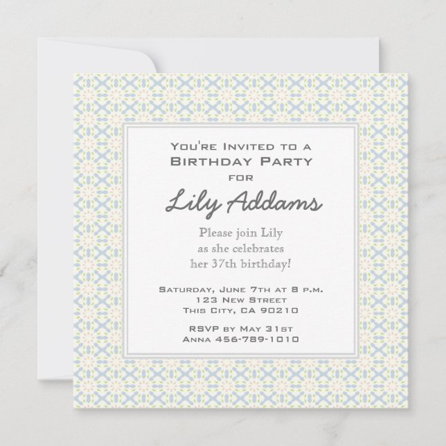 Invitación retra de la fiesta de cumpleaños - cal (Anverso)