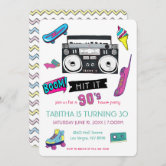 Invitación Funny DJ 80s Cinta cassette 40th Birthday personal