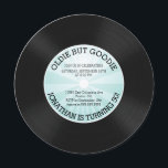 Invitación retra de la fiesta de cumpleaños del<br><div class="desc">La invitación de la fiesta de cumpleaños del disco de vinilo del vintage que ofrecía un sistema azul retro del modelo de la raya del starburst en un círculo redondo lindo cortó la invitación del cumpleaños con tintas. Perfeccione para cualquier cumpleaños adulto de la edad, trigésima fiesta de cumpleaños, 40.a...</div>