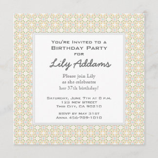 Invitación retra de la fiesta de cumpleaños - oro