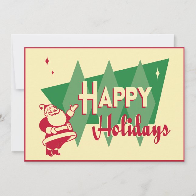 Invitación retra de la fiesta de Navidad de Santa (Anverso)