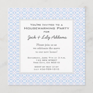 Invitación retra del estreno de una casa - azul
