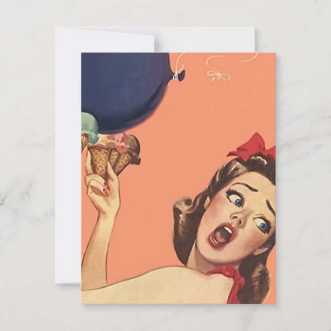 Invitación retra del fiesta de sorpresa cualquier (Anverso)