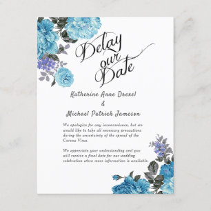 Invitación Retrasar la fecha Boda Corona Virus Floral Card