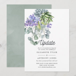 Invitación Retraso de la boda de eucalipto suculentas