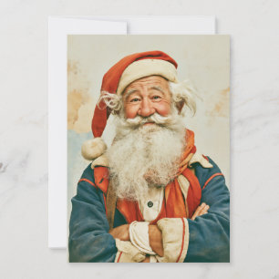 Invitación Retrato alegre de Santa Claus vintage