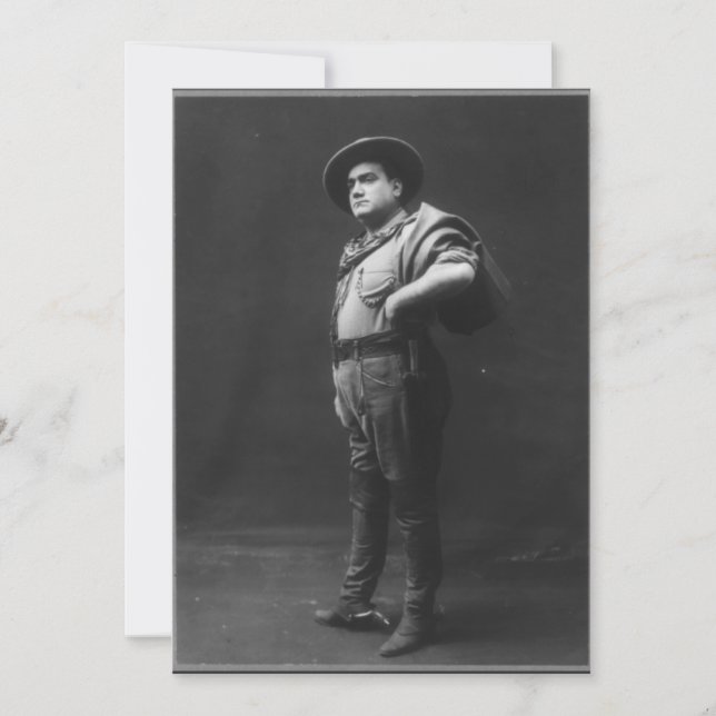 Invitación Retrato corporal completo de Enrico Caruso (Anverso)