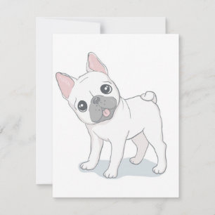 Invitación Retrato de adorable bulldog francés   Amante de lo
