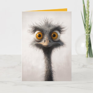 Invitación Retrato de avestruz de dibujos animados con ojos a