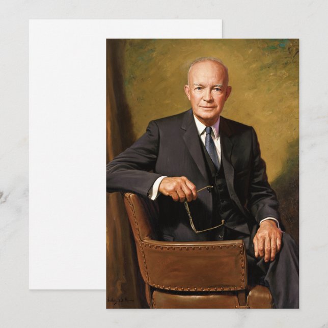 Invitación Retrato de Dwight Eisenhower Presidente de la Casa (Anverso / Reverso)