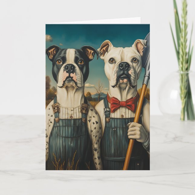 Invitación Retrato de granja de perros Americana (Anverso)