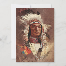 Invitación Retrato de jefe indígena nativo americano de Hiawa