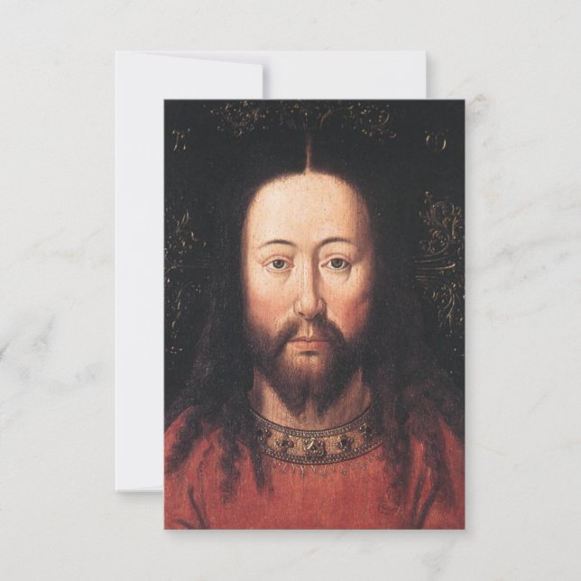 Invitación Retrato de Jesucristo por Jan van Eyck (Anverso)