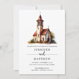 Invitación Retrato de la Boda de color de agua personalizado,