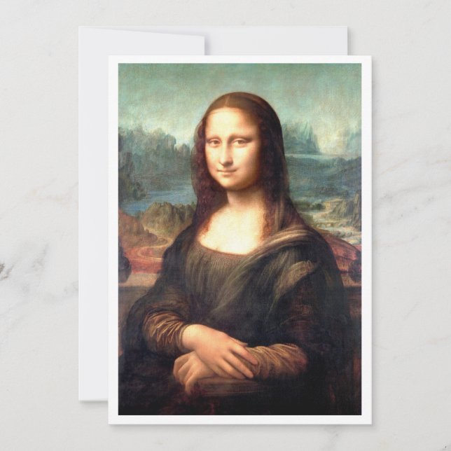 Invitación Retrato de la Mona Lisa descargable de da Vinci (Anverso)