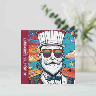 Invitación Retrato de moda masculino con barba