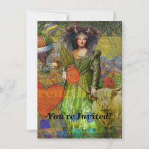 Invitación Retrato de mujer clásica Tauro vintage arte gótico