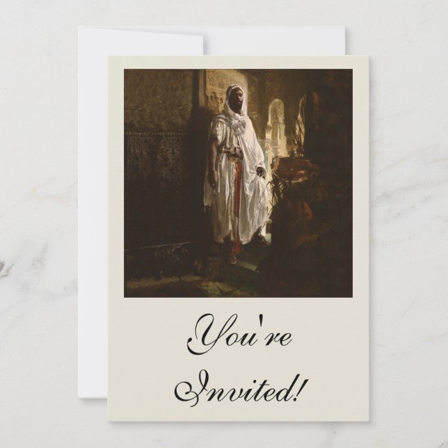 Invitación Retrato de pintura de arte árabe jefe africano (Anverso)