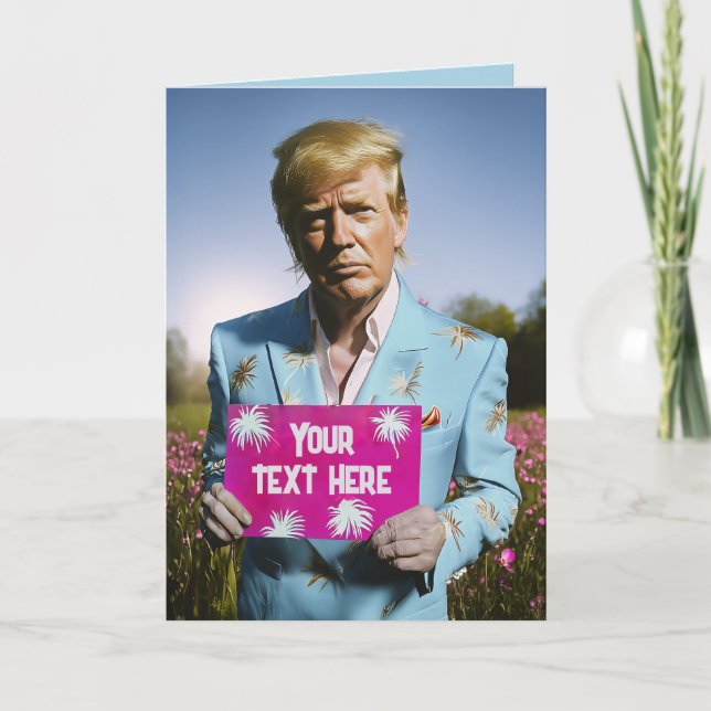 Invitación Retrato de tema tropical Donald Trump parecido (Anverso)
