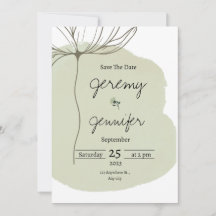 Retrato minimalista en acuarela verde