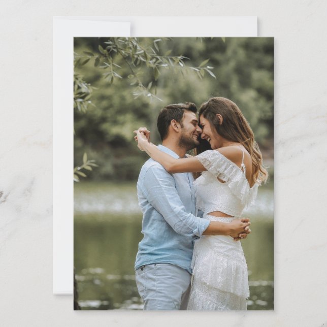 Invitación Retrato Novia Mujer Vestido Boda Chica Blanca (Anverso)