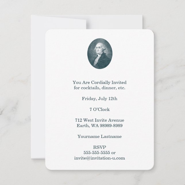 Invitación Retrato ovalado de George Washington (Anverso)