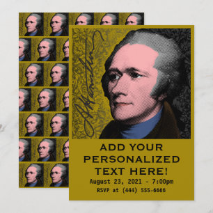 Invitación Retrato Pop Art de Alexander Hamilton