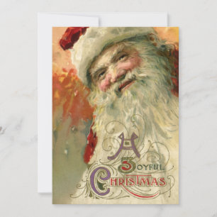 Invitación Retrato Victoriano de Papá Noel, Navidad Vintage