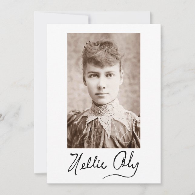 Invitación Retrato y firma de Nellie Bly (Anverso)