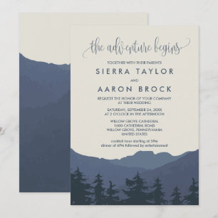 Invitación Retreat to the Mountains Adventure Begins Boda