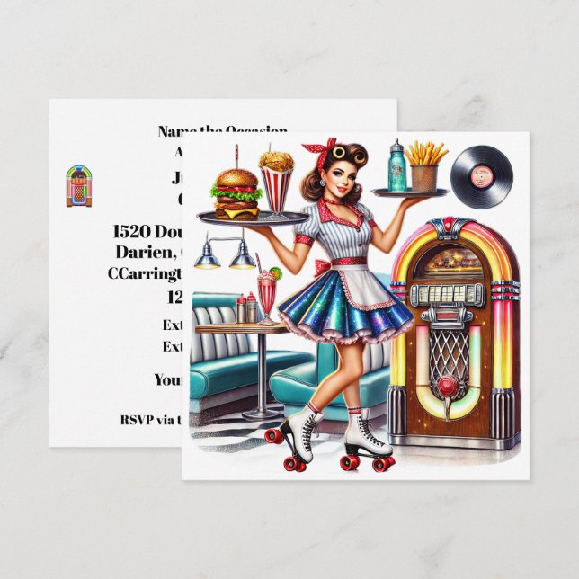 Invitación Retro (Anverso / Reverso)