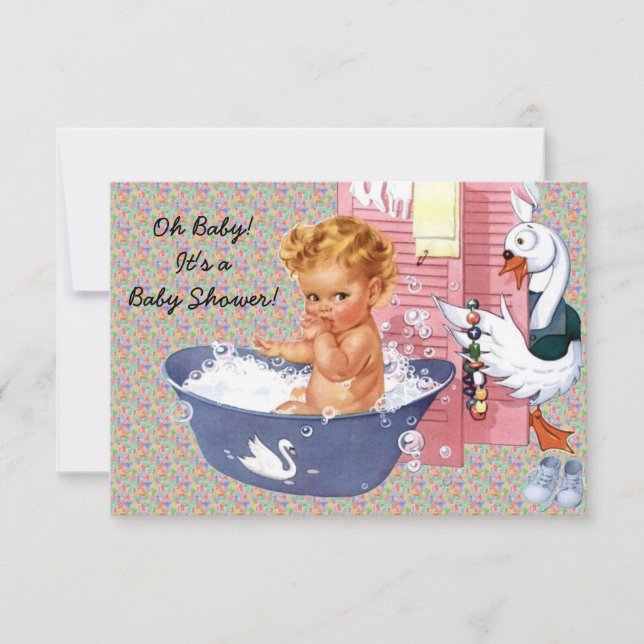 Invitación Retro 1940 Baby Boy Shower V2 (Anverso)